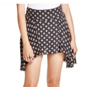 Free People Black and Cream Skater Skirt